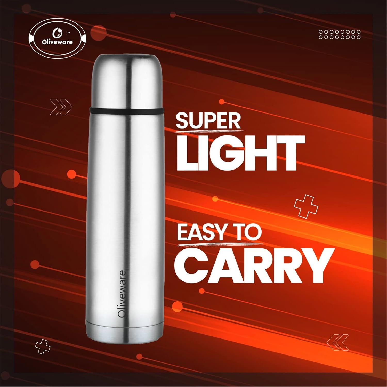 SOPL-OLIVEWARE Spyker Vacuum Double Wall Flask Bottle, Stainless Steel (500ml), Hot & Cold, Insulated Bottle, Fit for Indoor & Outdoors - Silver