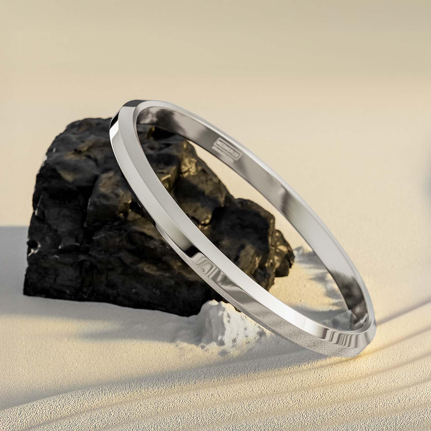 Silver Round Flat Punjabi Stainless Kada For Everyday Wear