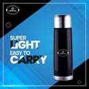 SOPL-OLIVEWARE Era Vacuum Double Wall Bottle, Stainless Steel (1000ml), Hot & Cold, Insulated Bottle, Fit for Indoor & Outdoors - Black