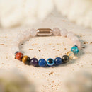 Solace Rose Quartz 9 Chakras Natural Stone Bracelet with Magsnap | Solace Rose Quartz 9 Chakra Natural Stone Bracelet | Healing Bracelet with Certified Natural Stones for Love & Balance