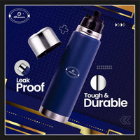 SOPL-OLIVEWARE Era Vacuum Double Wall Bottle, Stainless Steel (1000ml), Hot & Cold, Insulated Bottle, Fit for Indoor & Outdoors - Blue