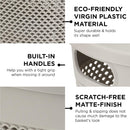 SOPL- Oliveware (logo) with Device Bingo Basket Stackable Storage Organiser With Lids For Clothes & Toys, BPA Free, Set of 2 Small & Big (5.2L, 3.4 L) - Grey