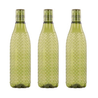 oliveware Premium Mosaic Range Plastic Water Bottle, 1L, Set of 3, Green
