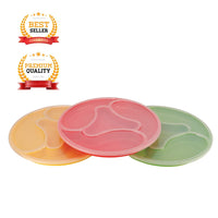 oliveware Majestic Snaks & Dry Fruit Candy Tray with Airtight Lid, BPA Free Plastic, 4 compartments (4x300 ml), Store & Serve - Yellow