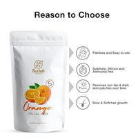 Rozhub Naturals Orange Peel Facial Wax Powder - Brighten Your Skin with Zesty Smoothness - 100g