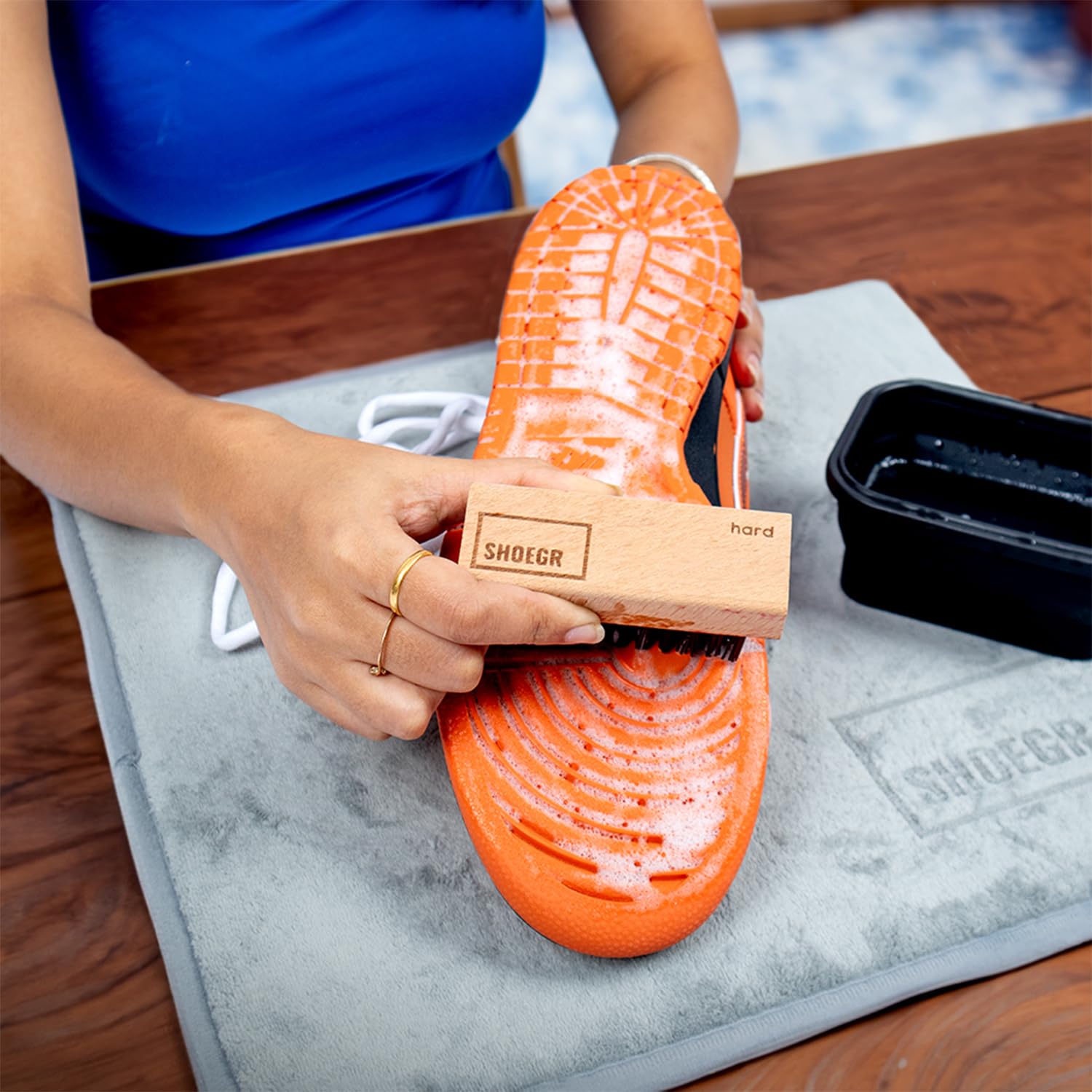SHOEGR Shoe Brush for Proper Sneaker & Shoe Cleaning (Hard)