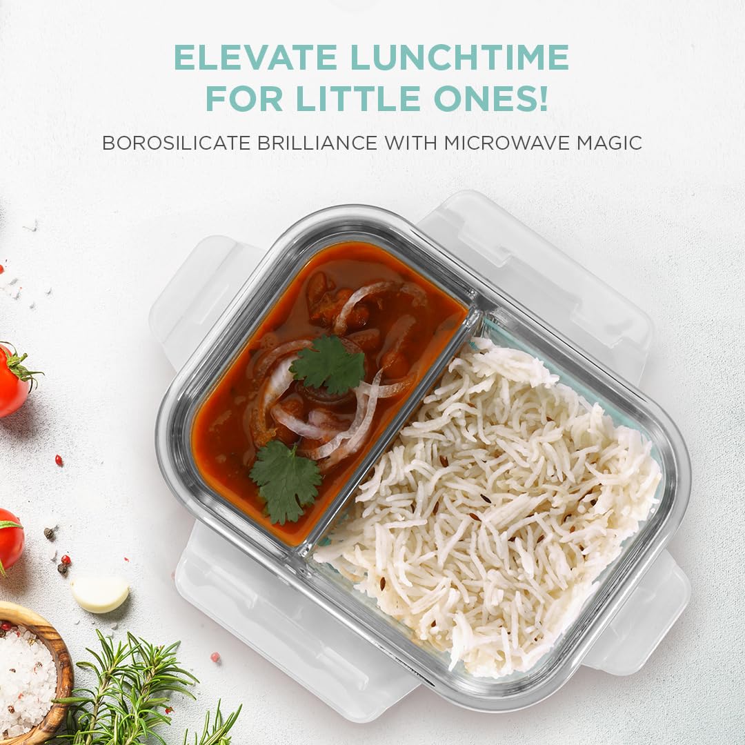 Oliveware Elite Microwave Safe Two Compartment Lunch Box for Kids