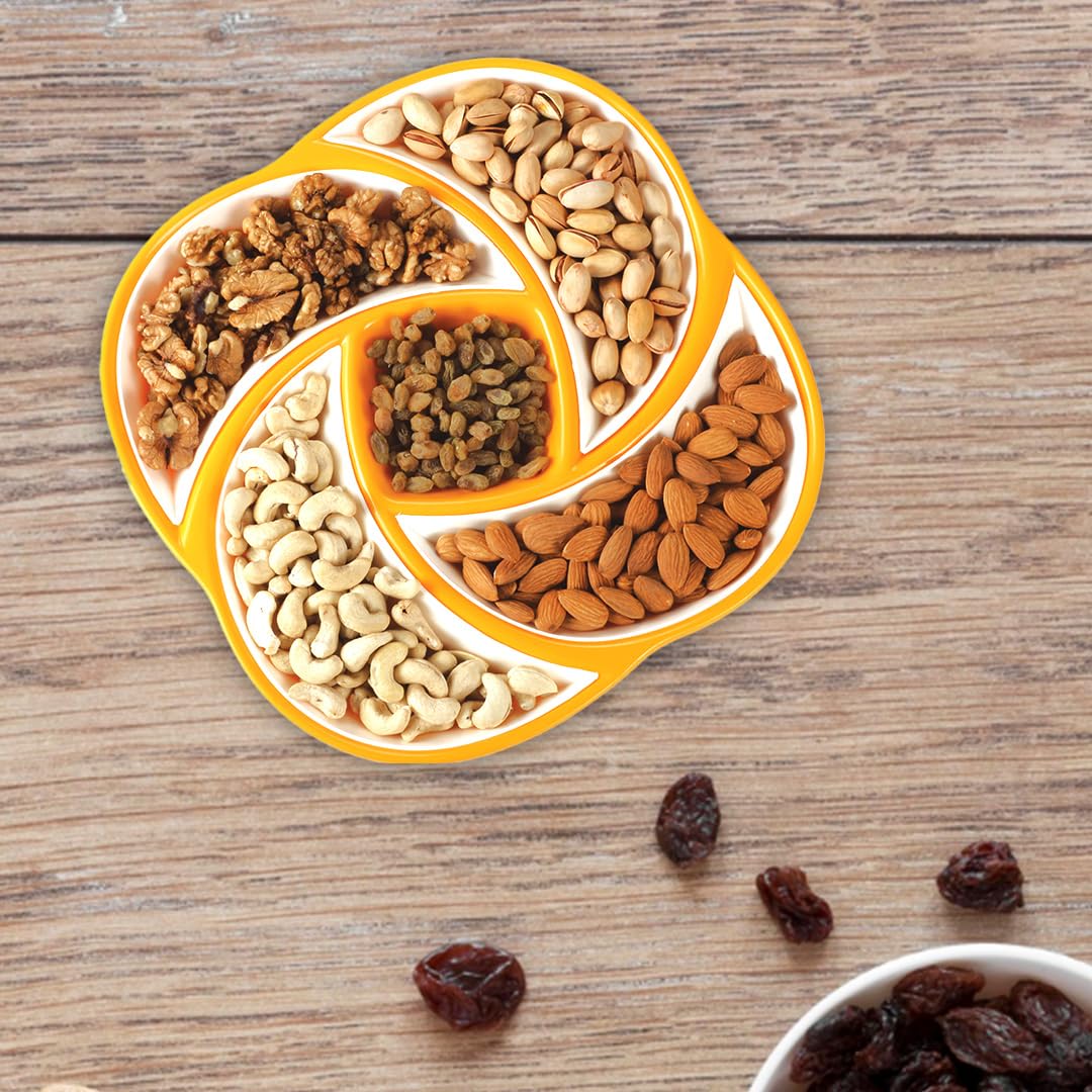 Oliveware Plastic Dry Fruit Candy Container - Yellow