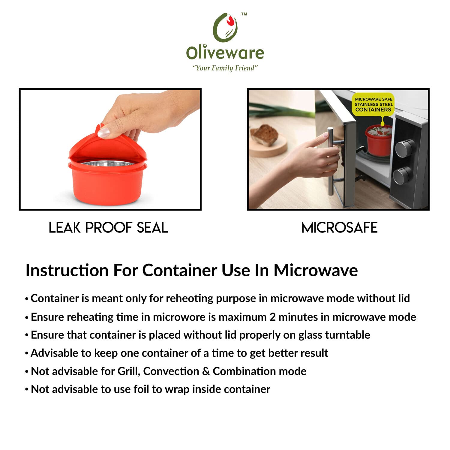 oliveware Sopl-Oliveware Boss Stainless Steel Lunch Box, Microwave Safe & Leak Proof, 3 Ineer Steel Containers With Bpa Free Airtight Lids (290 Ml, 450 Ml, 600 Ml), Fabric Bag - Red