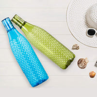 oliveware Premium Mosaic Range Plastic Water Bottle, 1L, Set of 6, Green
