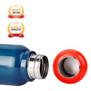 Oliveware Aura Insulated Steel Bottle | Pack of 2 - Blue & Red | Keep Hot & Cold for Long Hours | Fits Bags & Fridge | Strap for Easy Carry - 690ml