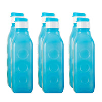 Oliveware Premium PET Water Bottle | SUPERIYA Range | Blue - Pack of 6 | 1 Litre Bottle | Better Grip | 1000 Ml Capacity | for Home & Office Use