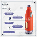 SOPL-OLIVEWARE Sigma Vacuum Double Wall Bottle, Stainless Steel, Hot & Cold, Insulated Bottle, Fit for Indoor & Outdoors (500 Ml, Orange)