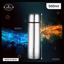 SOPL-OLIVEWARE Spyker Vacuum Double Wall Flask Bottle, Stainless Steel (500ml), Hot & Cold, Insulated Bottle, Fit for Indoor & Outdoors - Silver