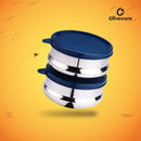 oliveware with Device Wonder Stainless Steel Containers, Leak Proof & Spill Proof, Dishwasher Safe, Set of 2 (450ml) Each - Blue