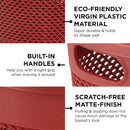 SOPL- Oliveware (logo) with Device Bingo Basket Stackable Storage Organiser With Lids For Clothes & Toys, BPA Free Plastic, Set of 2 Small -3.4 L(Maroon)