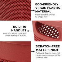 SOPL- Oliveware (logo) with Device Bingo Basket Stackable Storage Organiser With Lids For Clothes & Toys, BPA Free Plastic, Set of 2 Small -3.4 L(Maroon)