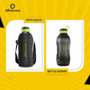 oliveware Polyethylene Terephthalate Sopl Jumbo Water Bottle With Washable Carry Sleeve, Shoulder Strap, 2 Litre Bottle, Bpa Free & Leak Proof, Fits In Fridge, Pack Of 1 (Black_Green)