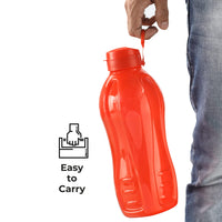 oliveware Premium Plastic Water Bottle, 1000ML, 2L, Set of 2, Green And Red Mix