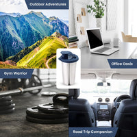 SOPL-OLIVEWARE Fancy Stainless Steel Tumbler with Lid (Blue)