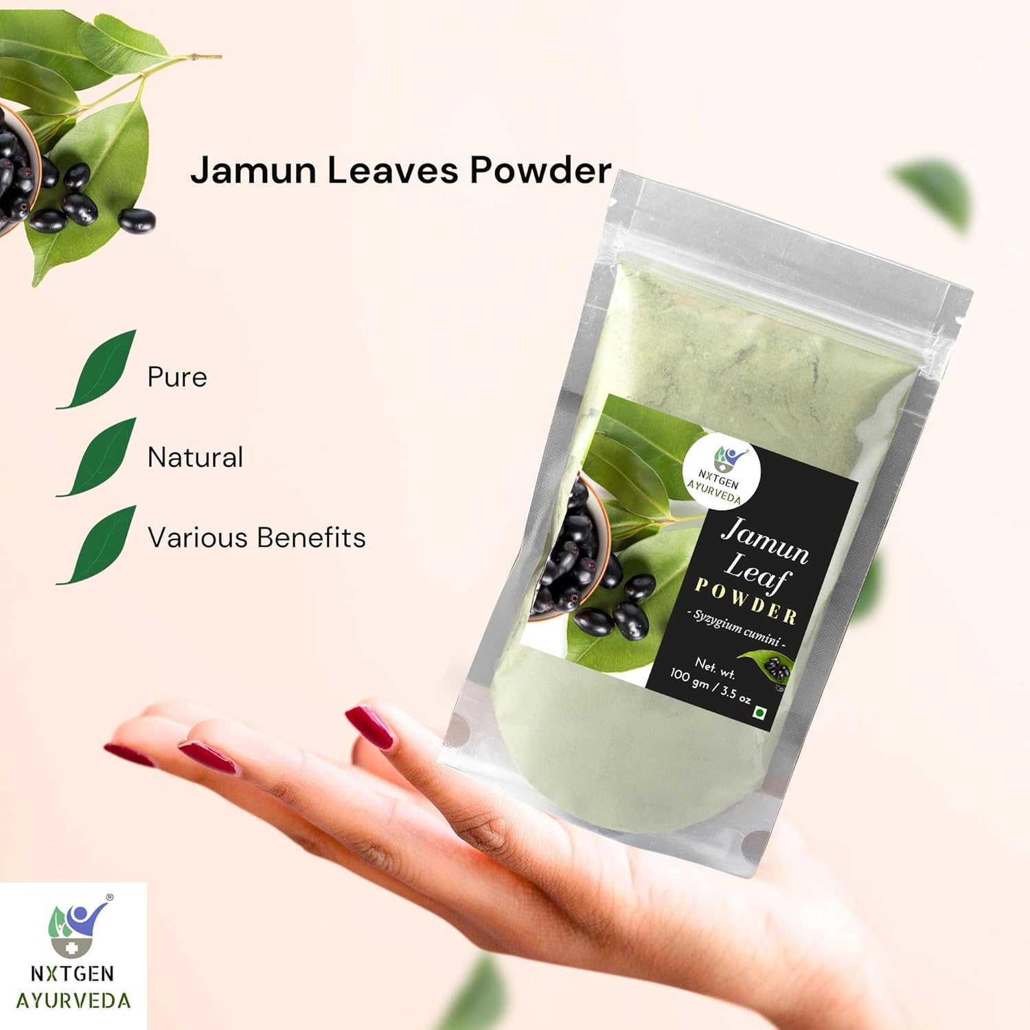 Nxtgen Ayurveda Jamun Leaves Powder | 100 gm | Syzygium cumini