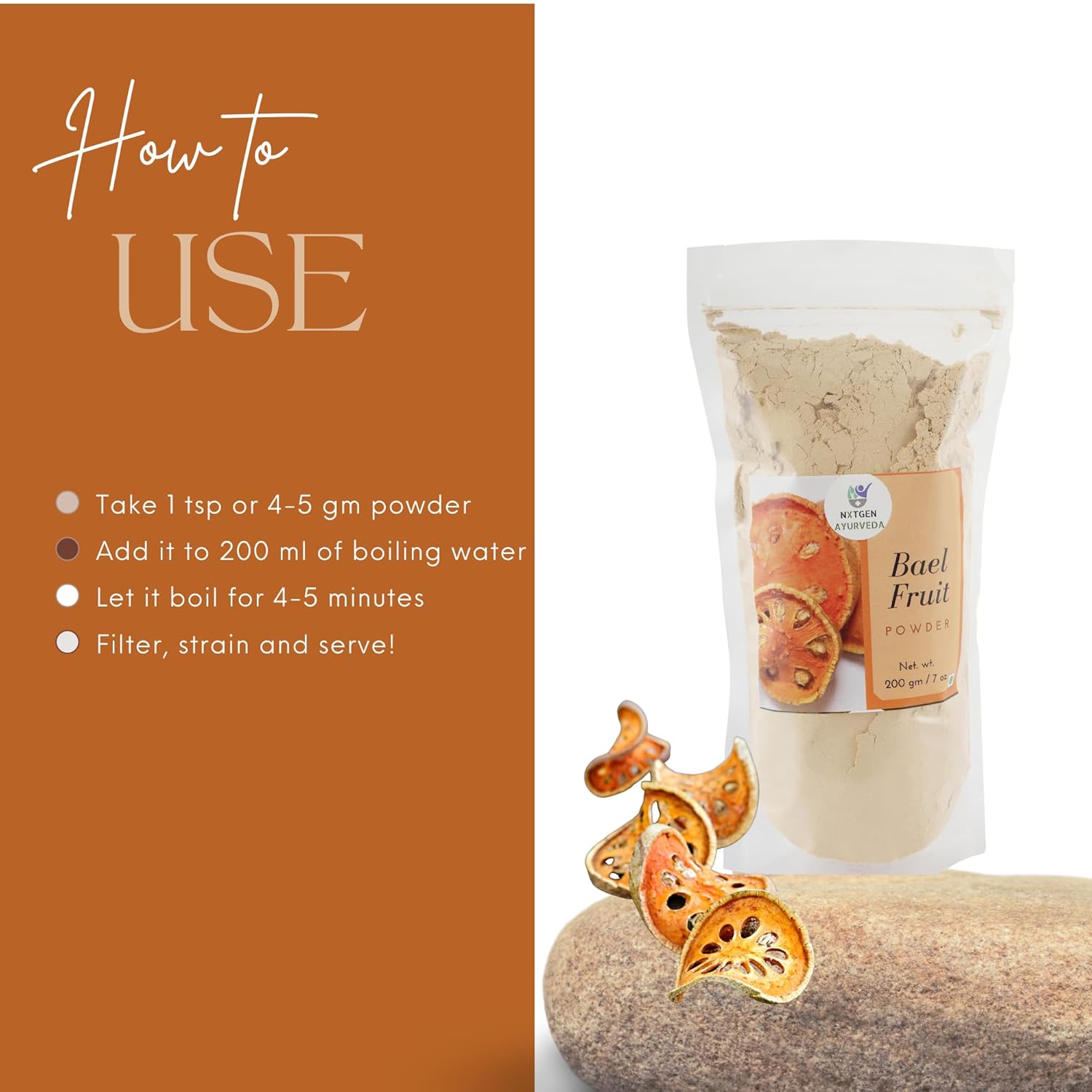 Nxtgen Ayurveda Bael Fruit Powder | 200 gm | Aegle Marmelos