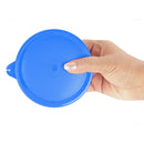 oliveware Magic Storage Containers, 100% Leak Proof and Spill Proof, 2 Stainless Steel Containers with BPA Free Airtight Lid (450ml Each) - Blue