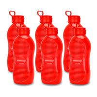 oliveware King Plastic Water Bottle, 2L, Set of 6, Red