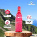 oliveware Premium Plastic Water Bottle, 1L, Set of 3, Pink