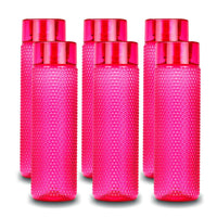 Oliveware Honey Comb 1 L Best Grip Water Bottle with Round Cap (1000 ml, Pink) - Pack of 6