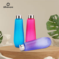 oliveware Corn Water Bottle with Round Cap | BPA Free & 100% Leak Proof | 1000 Ml | Sturdy | Blue | Pack of 6