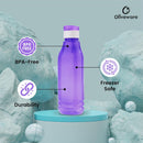 oliveware Triangular Range Premium PET Water Bottle,BPA Free & Leak Proof, 1 Litre Bottle, Better Grip, for Home & Office Use, Set of 3 (Voilet)