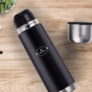 SOPL-OLIVEWARE Era Vacuum Double Wall Bottle, Stainless Steel (1000ml), Hot & Cold, Insulated Bottle, Fit for Indoor & Outdoors - Black