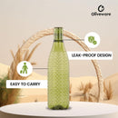 oliveware Premium Mosaic Range Plastic Water Bottle, 1L, Set of 3, Green