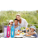 oliveware Round Water Bottle, BPA Free & 100% Leak Proof, 1 Litre Bottle, Better Grip, for Home & Office Use, set of 6 - Blue