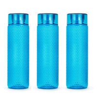 Oliveware Honey Comb Water Bottle with Round Cap | Blue | Pack of 3