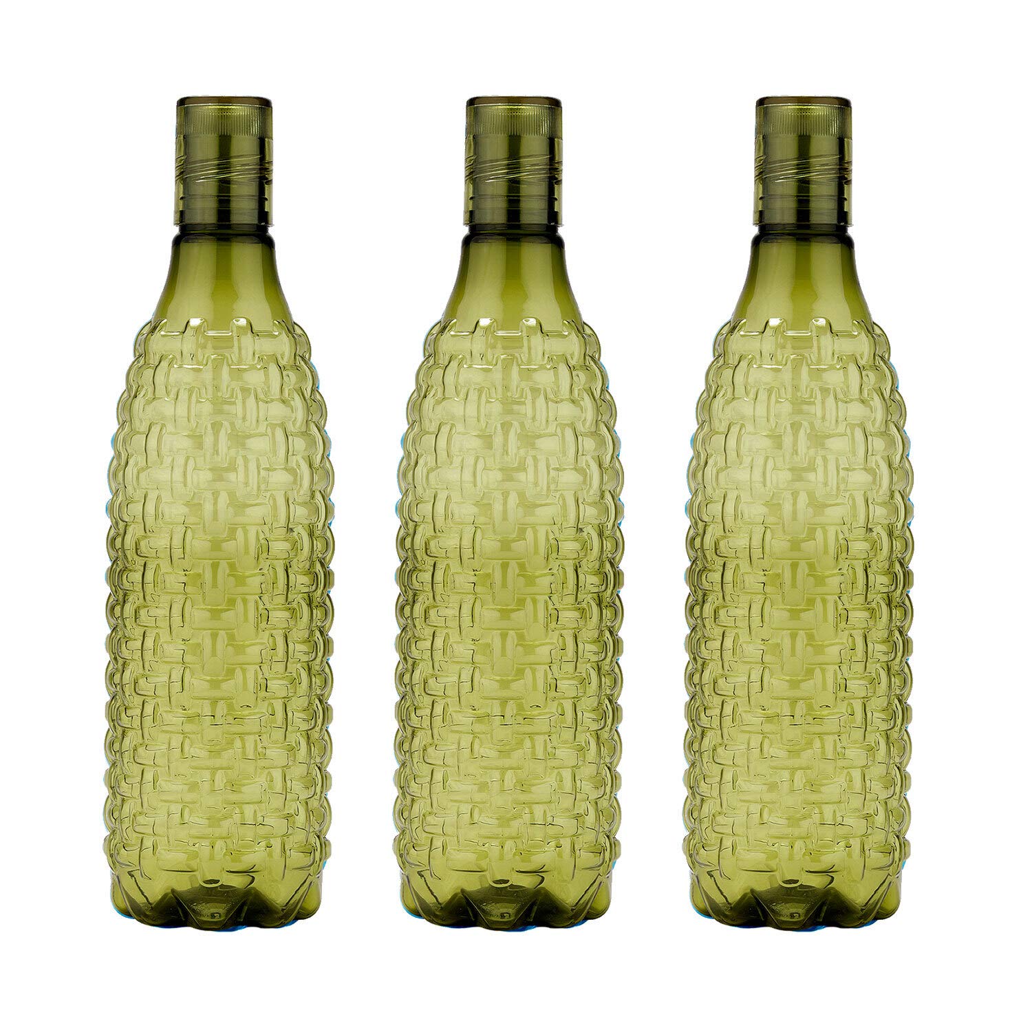 oliveware Premium Plastic Water Bottle, 1L, Set of 6, Green