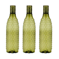 oliveware Premium Plastic Water Bottle, 1L, Set of 6, Green