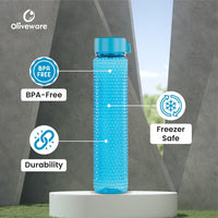 oliveware Premium RIDGED Range Plastic Water Bottle, 400ml, Set of 6, Multicolour