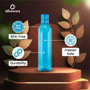 oliveware Premium Plastic Water Bottle, 1L, Set of 6, Blue