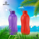 oliveware Jumbo 2 Litre Water Bottle, 100% Leak Proof, BPA Free Premium Plastic Bottle, for Home, Office & Gym, Sturdy with Holder, Pack of 2 (Red & Purple)