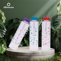 oliveware Elegant Range Premium PET Water Bottle With Better Grip, BPA Free & 100% Leak Proof, 1 Litre Bottle, For Home & Office Use, Pack of 6 - (Voilet)