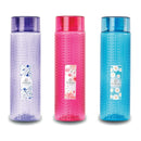 oliveware Round Water Bottle, BPA Free & 100% Leak Proof, 1 Litre Bottle, Better Grip, for Home & Office Use, set of 3 - Multi