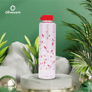 oliveware Elegant Range Premium PET Water Bottle With Better Grip, BPA Free & 100% Leak Proof, 1 Litre Bottle, For Home & Office Use, Pack of 6 - Red