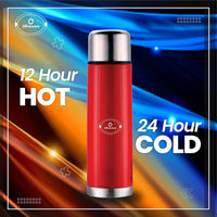 SOPL-OLIVEWARE Era Vacuum Double Wall Bottle, Stainless Steel (1000ml), Hot & Cold, Insulated Bottle, Fit for Indoor & Outdoors - Red