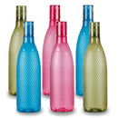 oliveware Honeycomb Design Premium PET Water Bottle With Better Grip, BPA Free & 100% Leak Proof, 1 Litre Bottle, For Home & Office Use, Pack of 6 - Multi