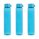 oliveware Premium RIDGED Range Plastic Water Bottle, 400ml, Set of 3, Blue