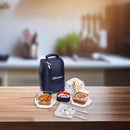 SOPL-OLIVEWARE Executive Glassware Lunchbox, Borosilicate Glass, Microwave & Freezer Safe, Set of 3 with BPA Free Lid (320ml) Each - Blue