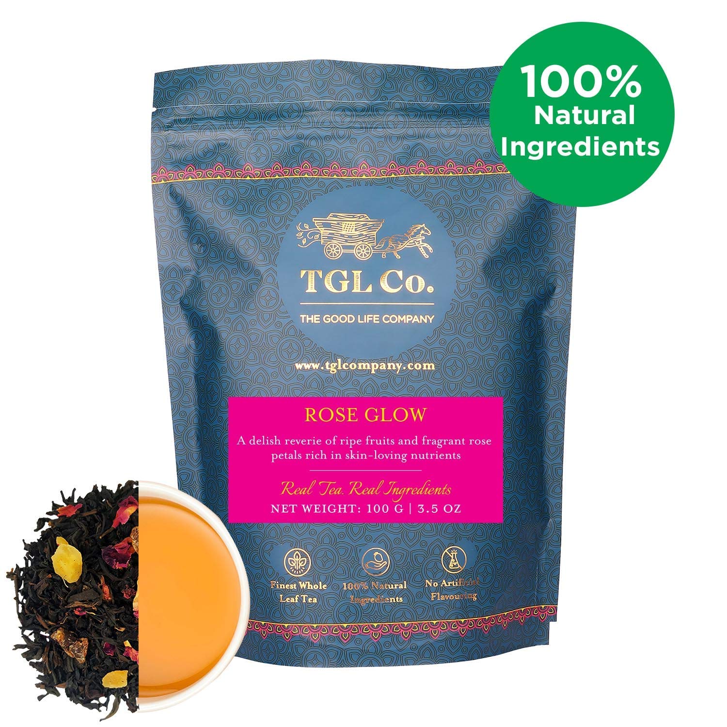 Rose Glow Black Tea Loose Leaf (100 Gm)
