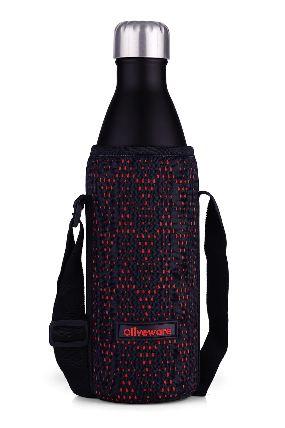 Oliveware Camo Vaccum Bottle with Sleeve, Stainless Steel (1000ml), Hot and Cold, Insulated Bottle, Fit for Indoor & Outdoors - Black